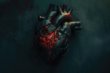 Fototapeta premium A close-up shot of a heart lying on a flat surface, perfect for representing love and affection in various contexts