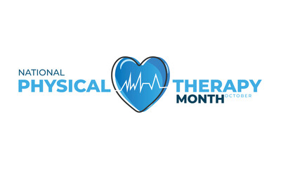 National Physical Therapy Month. background, banner, card, poster, template. Vector illustration.