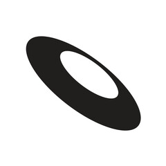 Minimalist oval object flying in space