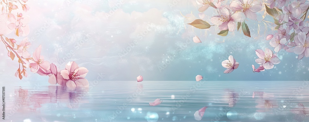 Sticker Celestial Garden: The background features a soft gradient