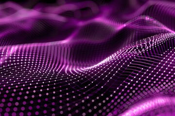 Wave of musical sounds. Abstract background with interweaving of dots and lines. 3D rendering with generative ai