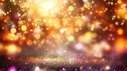 Abstract festive background with sparkling lights and bokeh effect. Ideal for holiday, celebration, or special event.