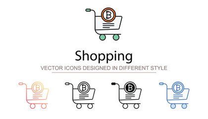 Shopping icon design with white background stock illustration