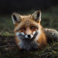 Obraz premium Antique nature color image: American Gray Fox
