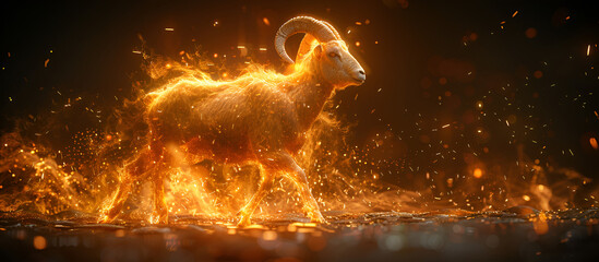 Goat Running Through Flames in an Intense Blaze