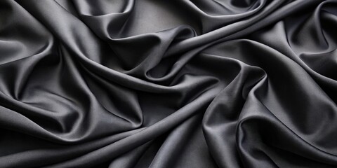 Obraz premium Black fabric texture background with a smooth and soft feel, cloth, textile, material, dark, black, texture, soft, smooth