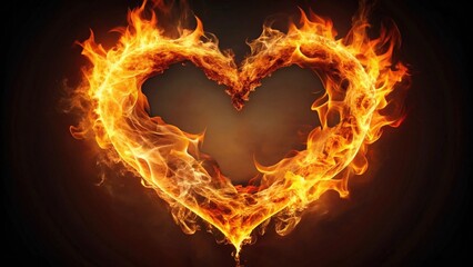 Heart of fire burning brightly on background, burning, flame, passion, love, fiery, heat, energy,background, glowing, intense, hot