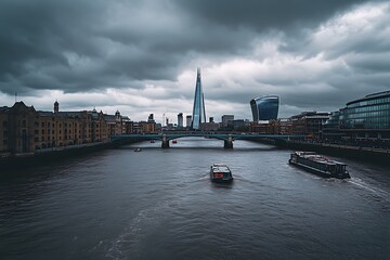 Fototapeta premium Brilliant landscape view of The Shard in London.