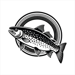 Rainbow Trout black vector