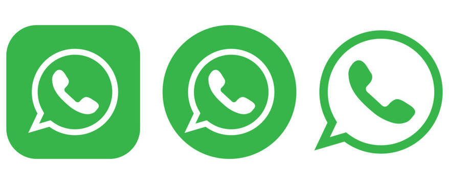 flat whatsapp logo set 