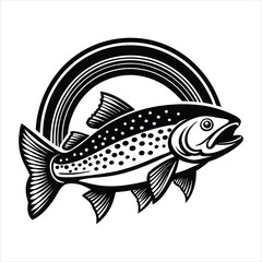 Rainbow Trout black vector