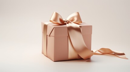 Gift box mockup with a stylish ribbon on top, 