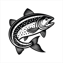 Rainbow Trout black vector