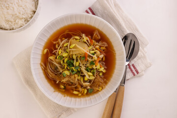 Kimchee Kongnamul Guk is Korean Bean Sprouts Soup with Kimchee.