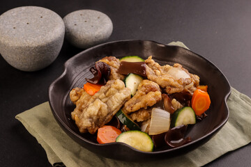 Tangsuyuk is a Korean Sweet and Sour Pork or Beef Dish.