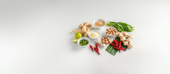 spices for food white background