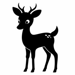 silhouette of a deer, deer vector illustration, pet vector art, deers silhouette, animal vector icon, eps, deer baby