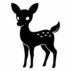 silhouette of a deer, deer vector illustration, pet vector art, deers silhouette, animal vector icon, eps, deer baby