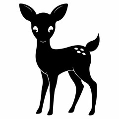 silhouette of a deer, deer vector illustration, pet vector art, deers silhouette, animal vector icon, eps, deer baby