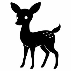silhouette of a deer, deer vector illustration, pet vector art, deers silhouette, animal vector icon, eps, deer baby
