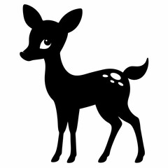 silhouette of a deer, deer vector illustration, pet vector art, deers silhouette, animal vector icon, eps, deer baby