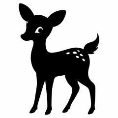 silhouette of a deer, deer vector illustration, pet vector art, deers silhouette, animal vector icon, eps, deer baby