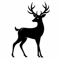 silhouette of a deer, deer vector illustration, pet vector art, deers silhouette, animal vector icon, eps, deer baby