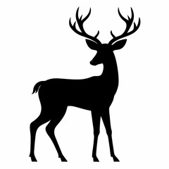 silhouette of a deer, deer vector illustration, pet vector art, deers silhouette, animal vector icon, eps, deer baby