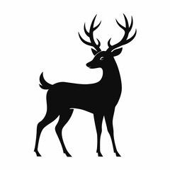 silhouette of a deer, deer vector illustration, pet vector art, deers silhouette, animal vector icon, eps, deer baby