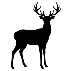 Fototapeta premium silhouette of a deer, deer vector illustration, pet vector art, deers silhouette, animal vector icon, eps, deer baby