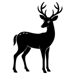 silhouette of a deer, deer vector illustration, pet vector art, deers silhouette, animal vector icon, eps, deer baby