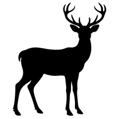 Obraz premium silhouette of a deer, deer vector illustration, pet vector art, deers silhouette, animal vector icon, eps, deer baby
