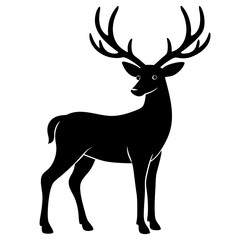 silhouette of a deer, deer vector illustration, pet vector art, deers silhouette, animal vector icon, eps, deer baby