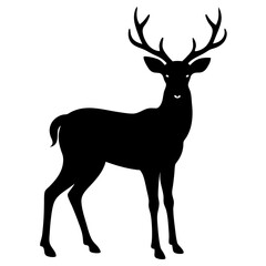 silhouette of a deer, deer vector illustration, pet vector art, deers silhouette, animal vector icon, eps, deer baby