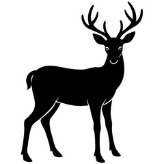 Obraz premium silhouette of a deer, deer vector illustration, pet vector art, deers silhouette, animal vector icon, eps, deer baby