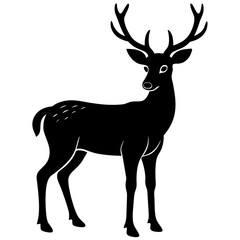 silhouette of a deer, deer vector illustration, pet vector art, deers silhouette, animal vector icon, eps, deer baby