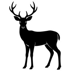 Fototapeta premium silhouette of a deer, deer vector illustration, pet vector art, deers silhouette, animal vector icon, eps, deer baby