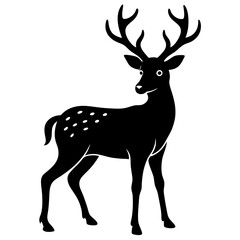 silhouette of a deer, deer vector illustration, pet vector art, deers silhouette, animal vector icon, eps, deer baby