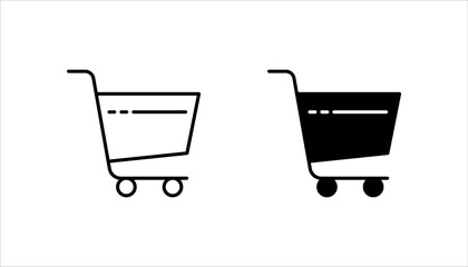 Shopping cart vector icon set, flat design, Isolated on white background.