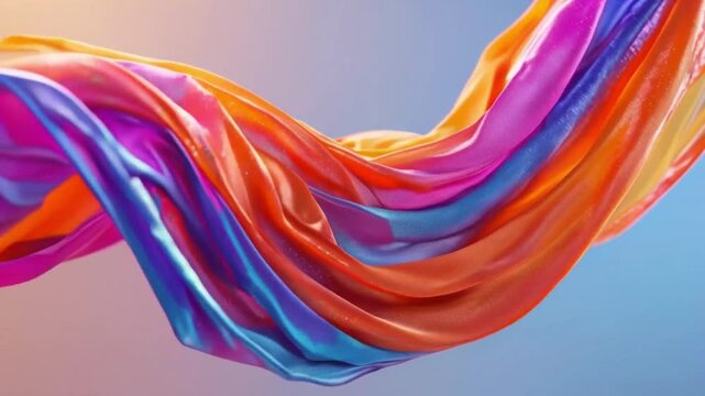 colorful wavy silk scarf