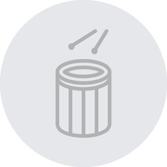 Military Drum Vector Line Grey Circle Grey