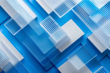 Obraz premium Abstract Blue and White Frosted Glass Composition