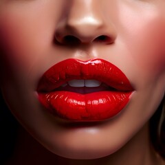 Obraz premium close-up shot of a beautiful woman's lips