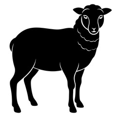 black and white sheep, sheep vector illustration, pet vector art, sheeps silhouette, animal vector icon, eps, sheep baby