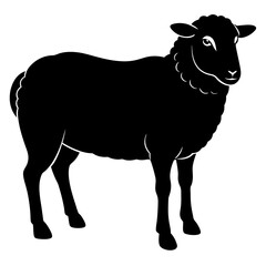 black and white sheep, sheep vector illustration, pet vector art, sheeps silhouette, animal vector icon, eps, sheep baby