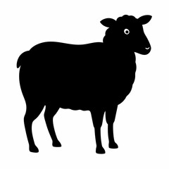 black and white sheep, sheep vector illustration, pet vector art, sheeps silhouette, animal vector icon, eps, sheep baby