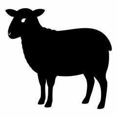 black and white sheep, sheep vector illustration, pet vector art, sheeps silhouette, animal vector icon, eps, sheep baby