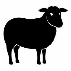 black and white sheep, sheep vector illustration, pet vector art, sheeps silhouette, animal vector icon, eps, sheep baby