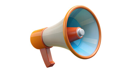 3D megaphone speaker icon for loud audio announcement