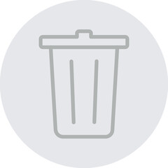 trash Vector Line Grey Circle Grey